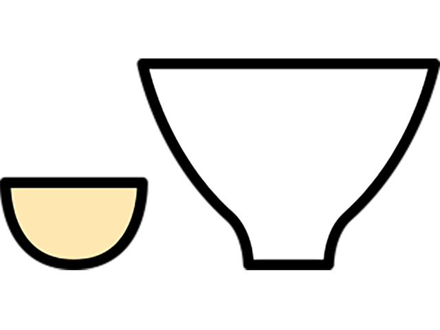 unterschiedlich große Schalen