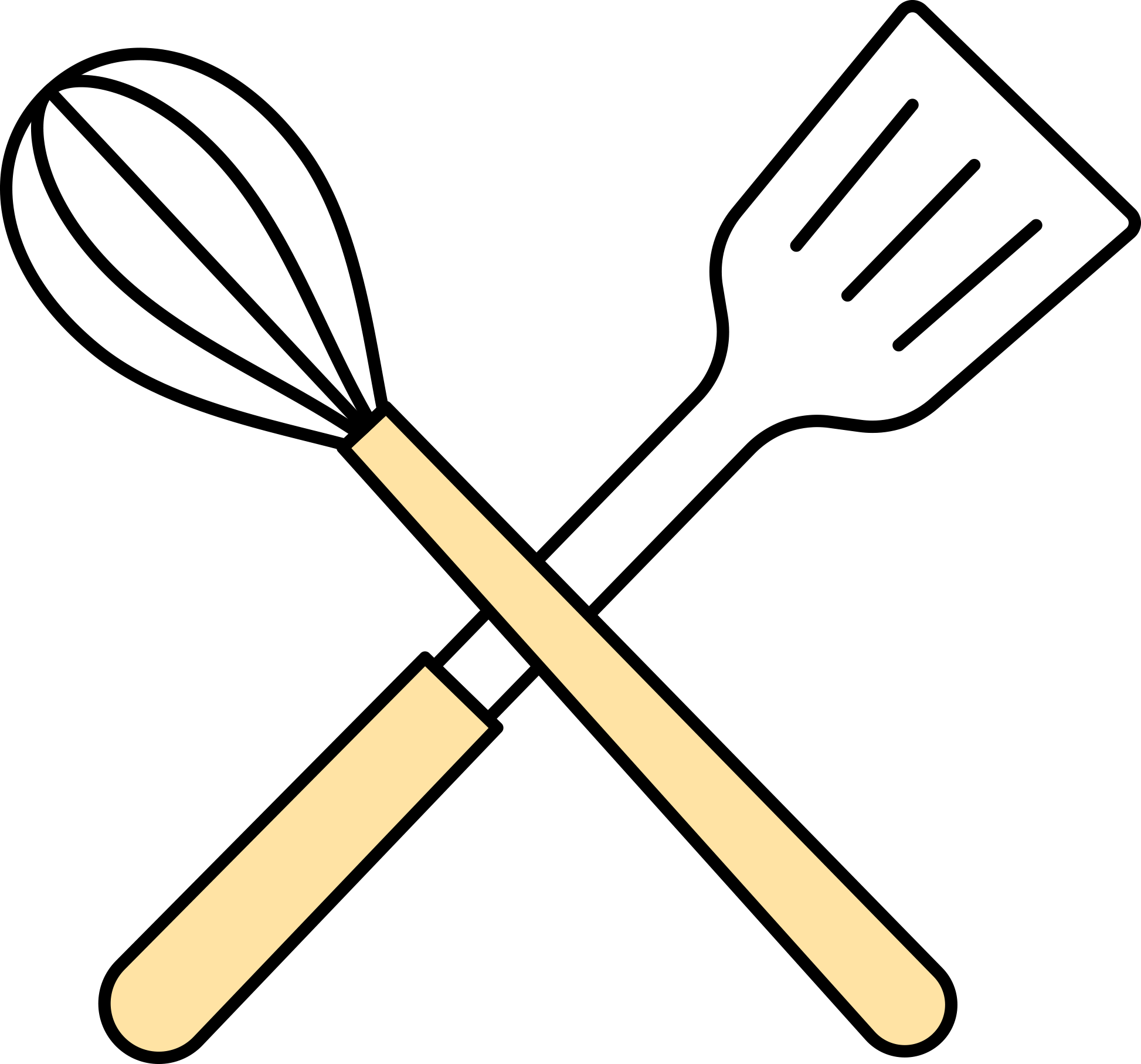 gekreuzte Küchenutensielien